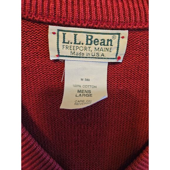Vintage LL Bean Mens cotton pullover sweater - size large made in USA - Picture 2 of 5